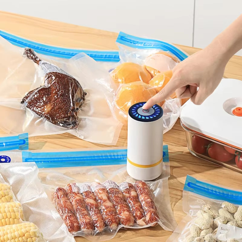 Mini Vacuum Sealer Portable USB Electric Air Pump Mini Fresh-Keeping Handheld Vacuum Sealing Machine Packaging Packer for Home
