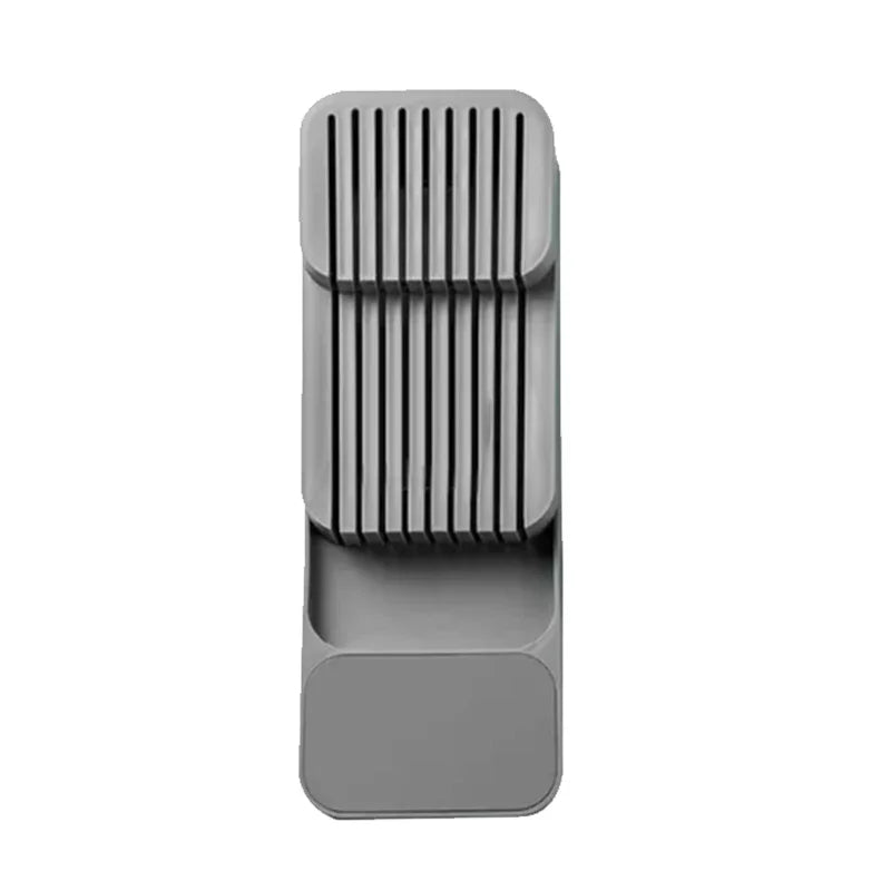 Kitchen Drawer Cutlery Storage Tray Knife Holder Spoon Forks Tableware Organizer Container for Spice Bottles Knives Block Rack