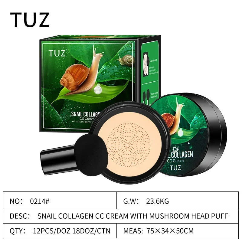 Moisturizer Snail Collagen BB Cream Mushroom Head Air Cushion Foundation CC Cream Liquid Concealer Brightening Makeup Cosmetics