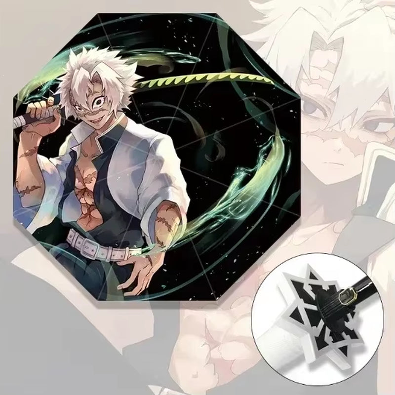Demon Slayer Katana Umbrella Real Size Japanese Tanjirouu Kimetsu No Yaiba Long Parasol Anime Gifts Cosplay Prop Life Supplies