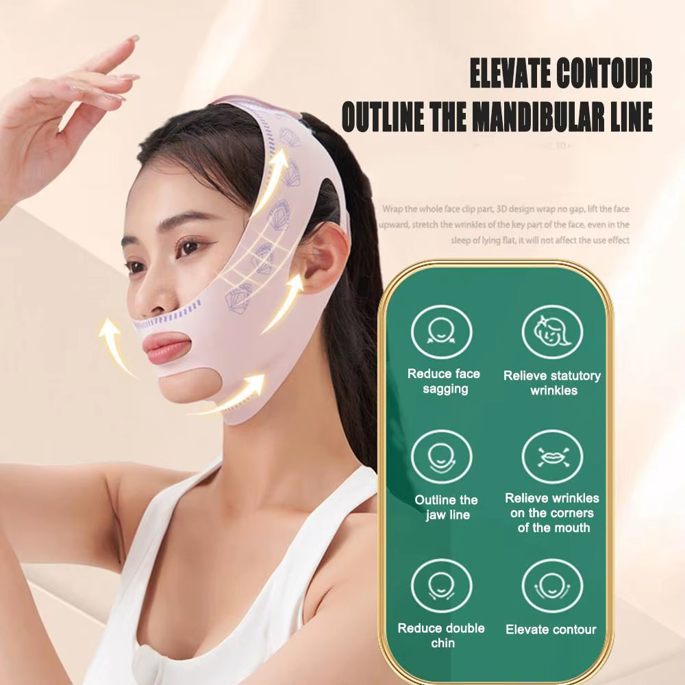Breathable V Face Band Cheek Lift up Face Thin Mask Reduce Double Chin V-Line Shaping Bandage anti Wrinkle Face Bandage