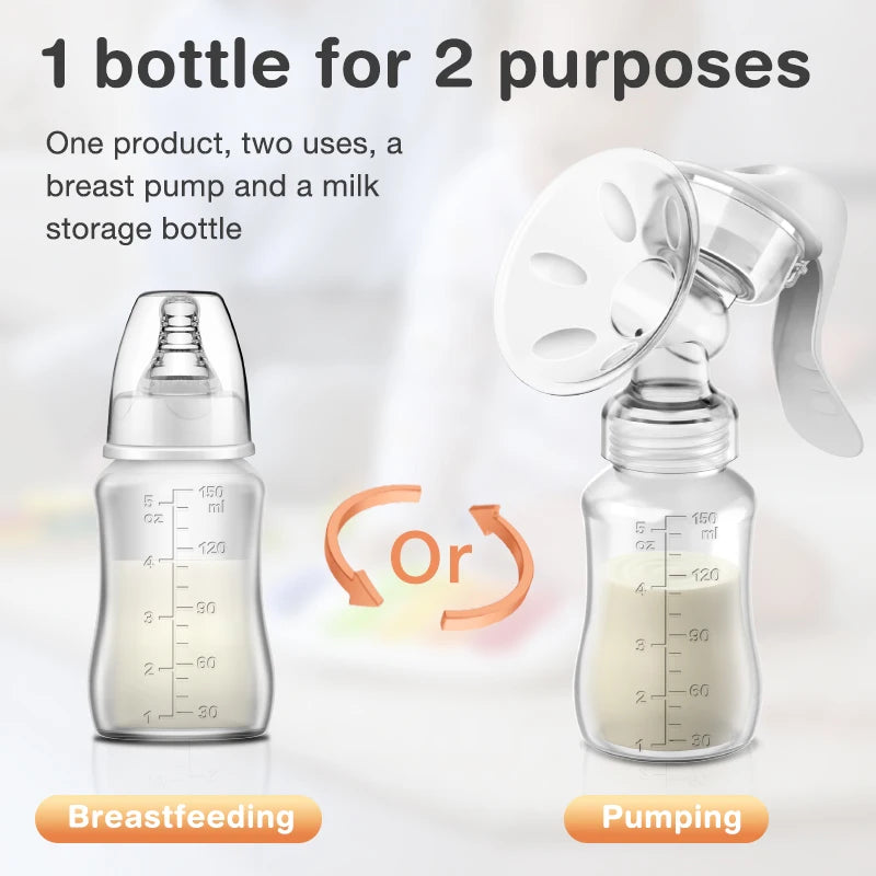 MAMIJOY Breast Pump Baby Nipple Manual Suction Milk Pump Feeding Breasts Pumps Milk Bottle Sucking Postpartum Supplies BPA Free