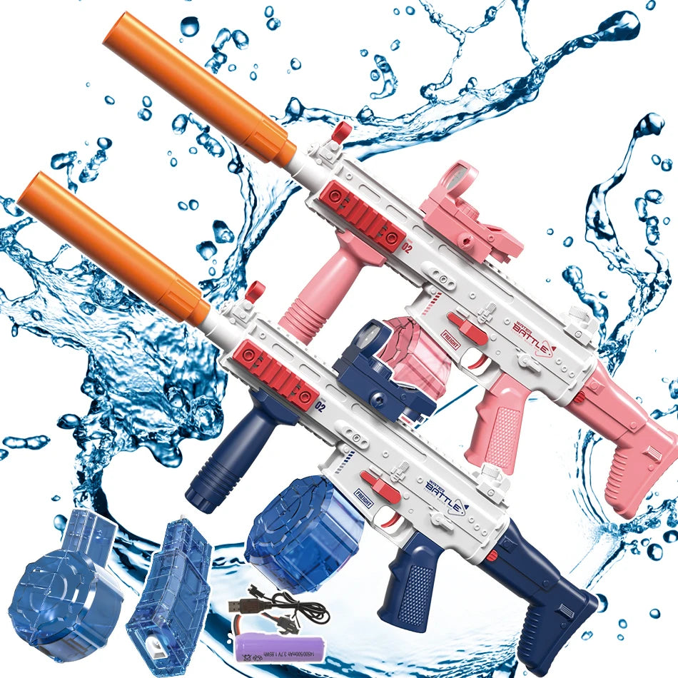 SCAR Electric Automatic Submachine M416 Water Gun Summer Outdoor Beach Firing Shooting Game Water Fight Toy for Children Gifts