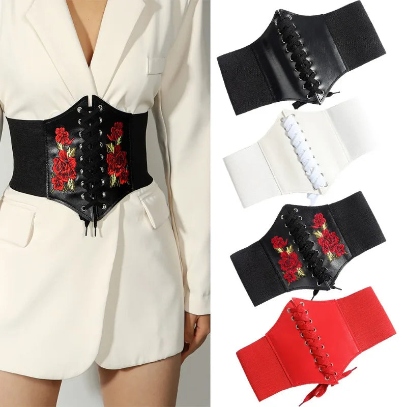 Black Body Shapewear Women Gothic Clothing Underbust Waist Cincher Trainer Pu Leather Elastic Sexy Bridal Corsets and Bustiers