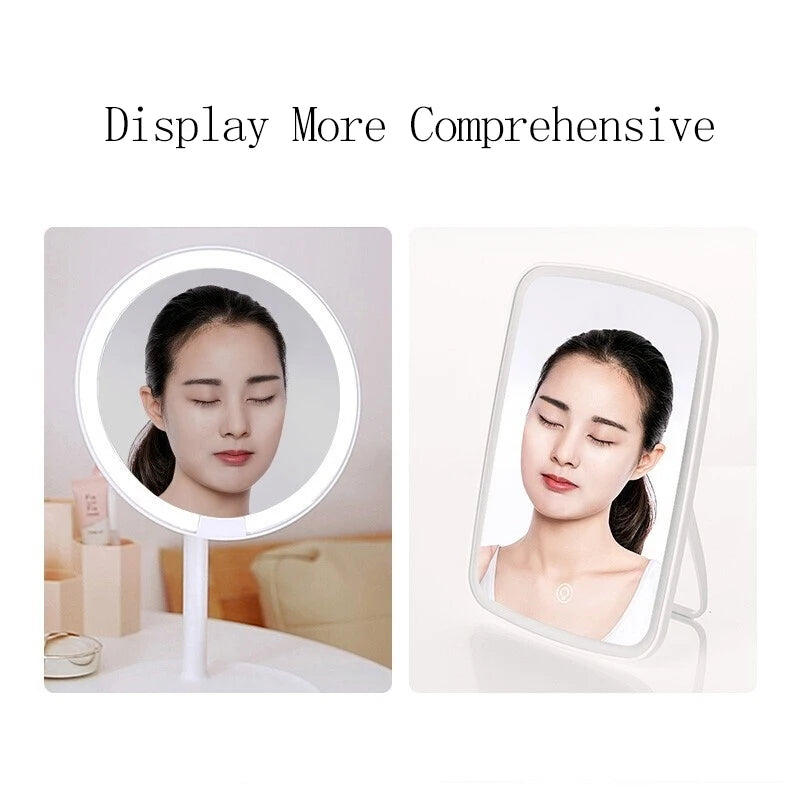 Jordan Judy Led Light Mirror Intelligent Makeup Mirrors Portable Rechargeable Desktop Touch-Screen Mirror