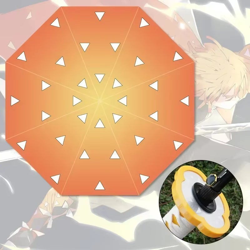 Demon Slayer Katana Umbrella Real Size Japanese Tanjirouu Kimetsu No Yaiba Long Parasol Anime Gifts Cosplay Prop Life Supplies