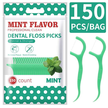 300Pcs Mint Floss Stick - Cleaning Tools for Teeth Gaps