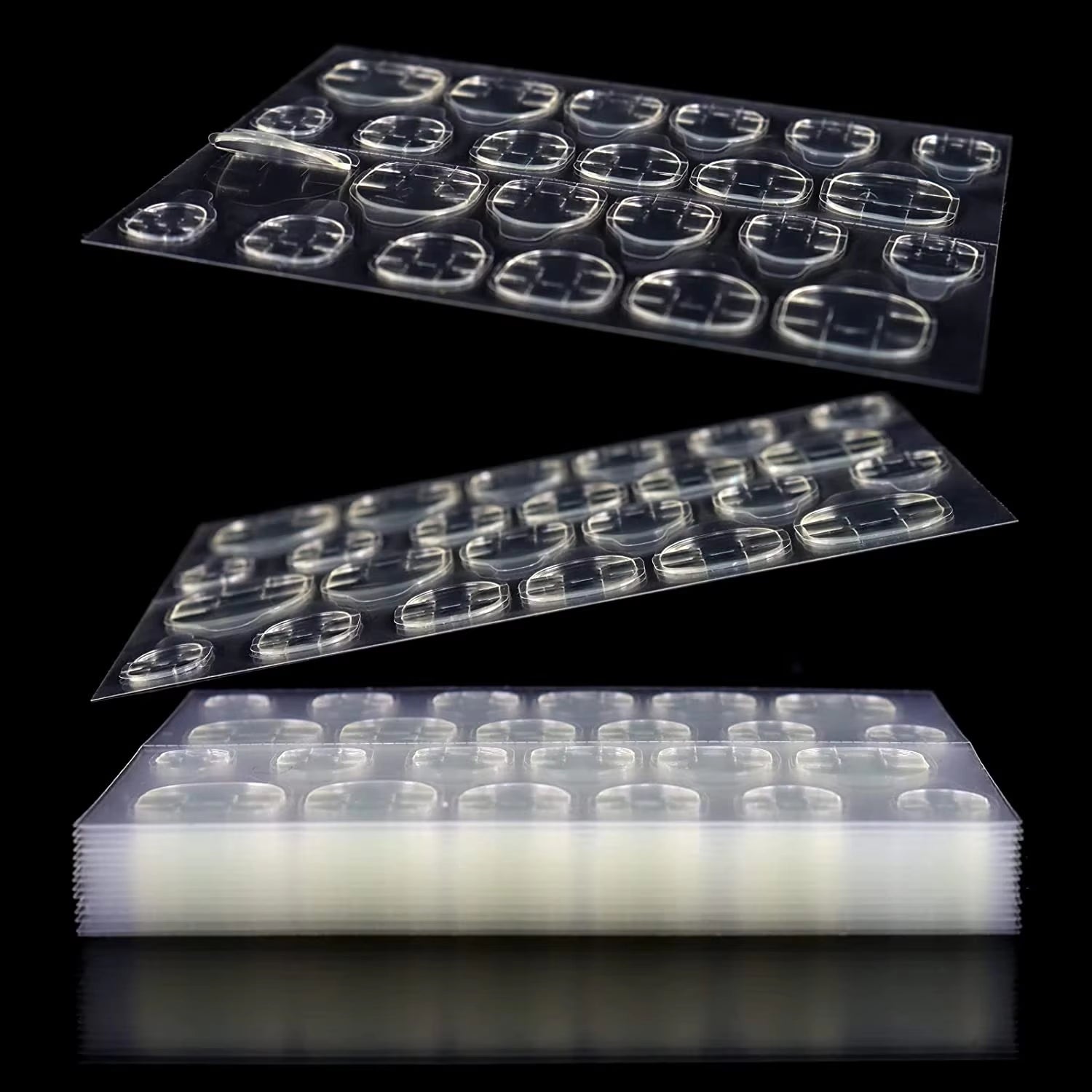 240Pcs Double Sided False Nail Art Adhesive Tape Glue, DIY Fake Acrylic Nail Manicure Gel,Jelly Clear Waterproof Tabs Nail Glue