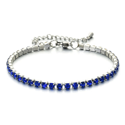 304L Stainless Steel Bracelet Rhinestone Sparkly Cubic Zirconia Tennis Link Bracelets Gifts for Women Wedding Jewelry