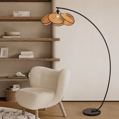 Knitting Rattan LED Lighting Floor Lamps Nightlight Home Decor Living Room Stand Light Bedside Lamp for Bedroom