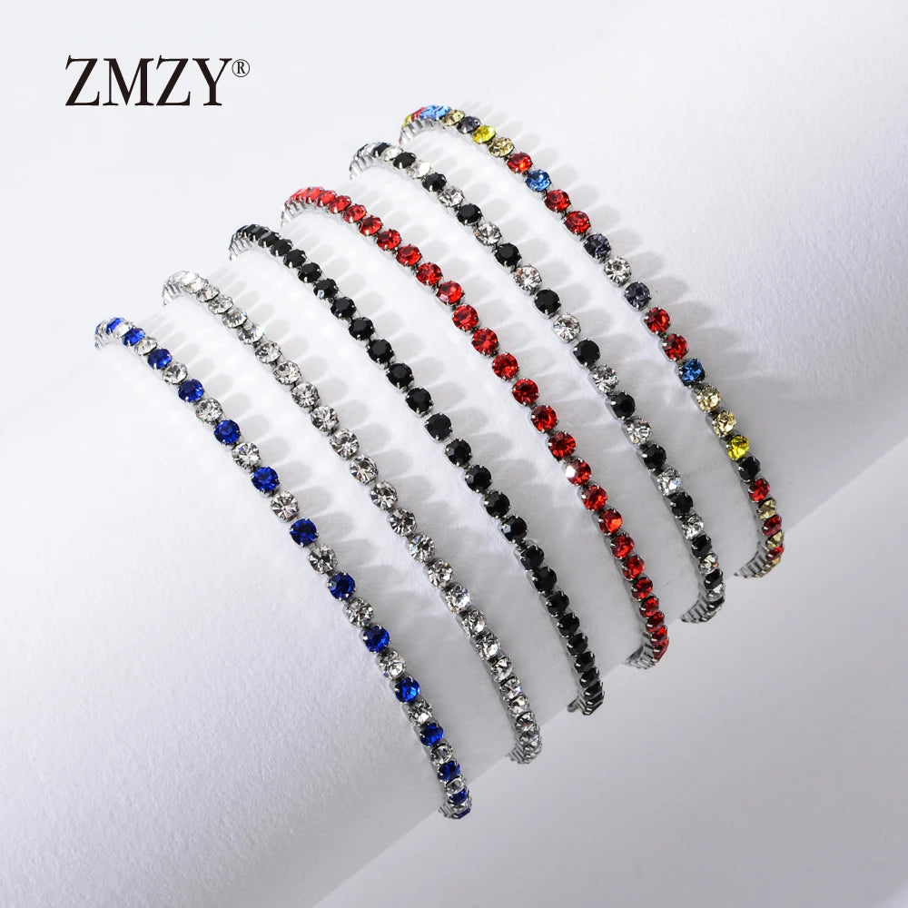 304L Stainless Steel Bracelet Rhinestone Sparkly Cubic Zirconia Tennis Link Bracelets Gifts for Women Wedding Jewelry