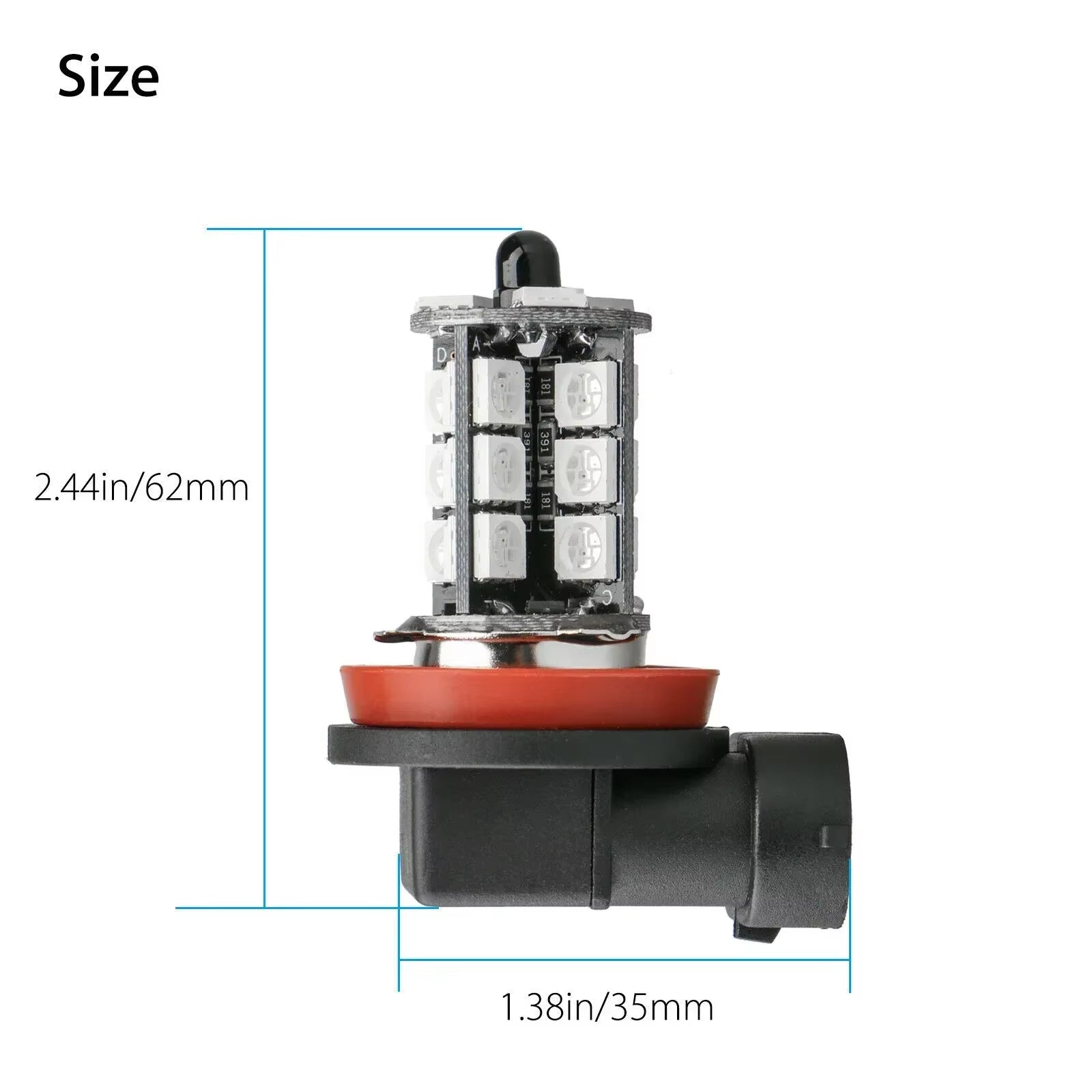 2X RGB H8/H11 H7 H4 Car LED Fog Lights Bulb 5050 27SMD Chips Color Changing Remote Contro Aotu Headlight Lamp with 12V 24V
