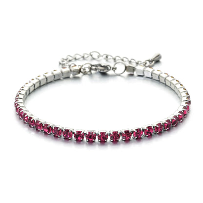304L Stainless Steel Bracelet Rhinestone Sparkly Cubic Zirconia Tennis Link Bracelets Gifts for Women Wedding Jewelry