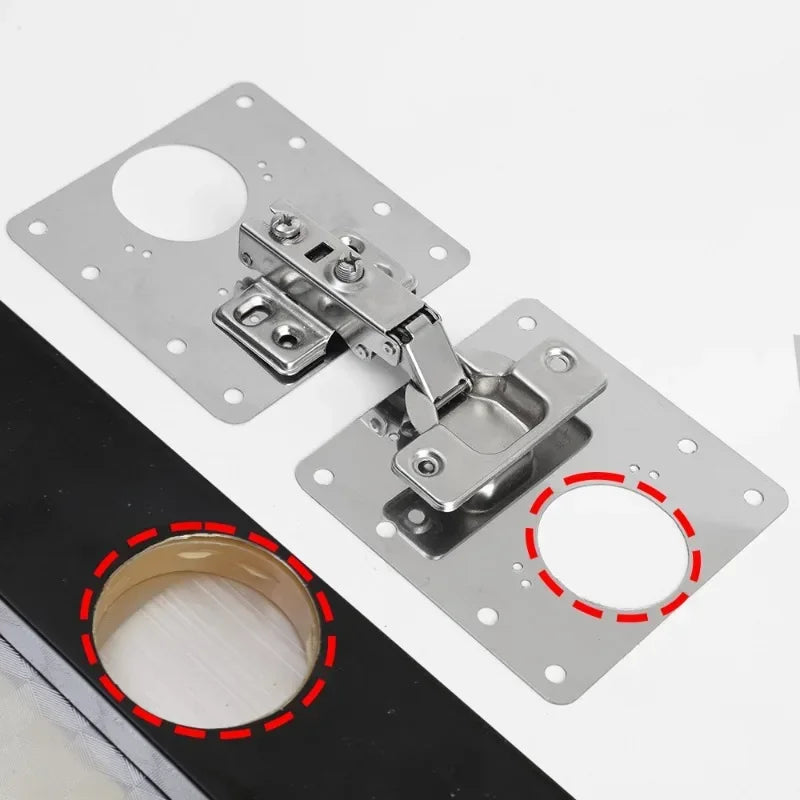 2/10Sets Hinge Repair Plate Kitchen Cabinet Door Hinges Mounting Plate with Screw Flat Fixing Brackets Furniture Hardware Tools