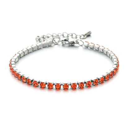 304L Stainless Steel Bracelet Rhinestone Sparkly Cubic Zirconia Tennis Link Bracelets Gifts for Women Wedding Jewelry