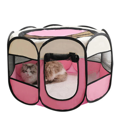 Cats and Dogs Delivery Room Pets Octagonal Cage Breathable Fence Tent Scratch-Resistant Oxford Cloth Foldable Cat and Dog Nest