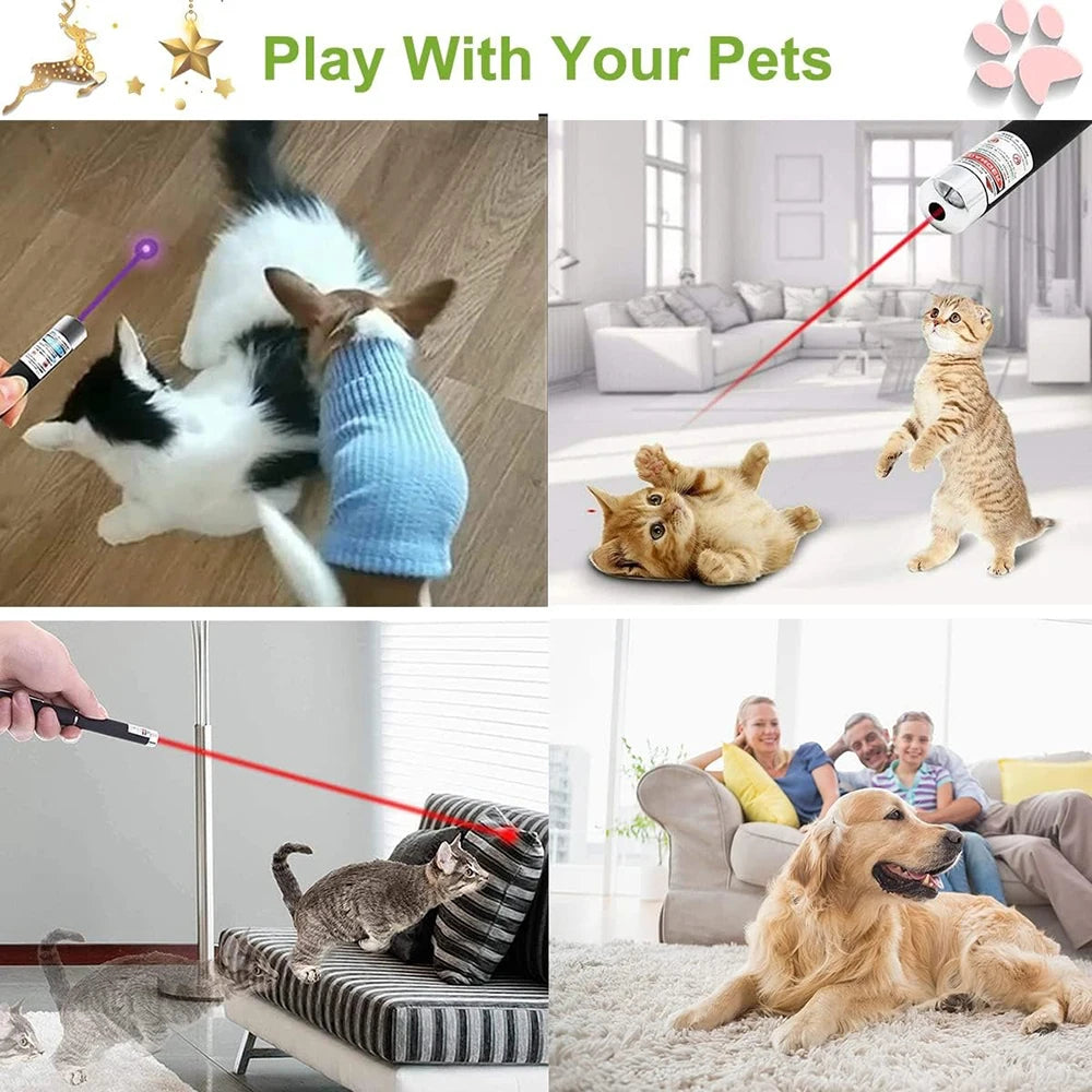 3 PCS Green Red Violet Long Range Dot Clicker Laser Pen, Cat Toys Pointer, Kitten Toy, Bright Clicker for Cat Training Exercise