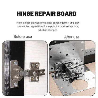 2/10Sets Hinge Repair Plate Kitchen Cabinet Door Hinges Mounting Plate with Screw Flat Fixing Brackets Furniture Hardware Tools
