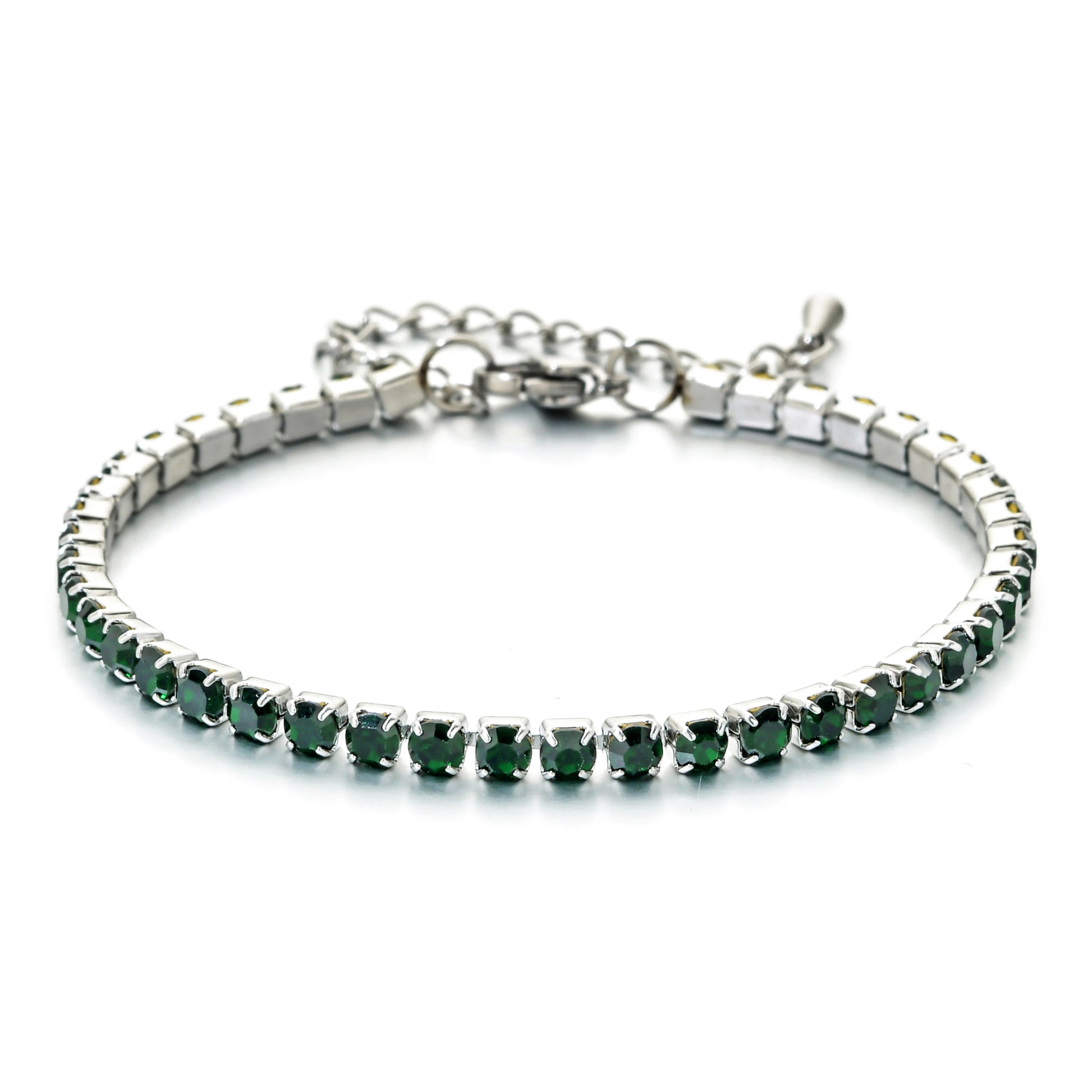 304L Stainless Steel Bracelet Rhinestone Sparkly Cubic Zirconia Tennis Link Bracelets Gifts for Women Wedding Jewelry
