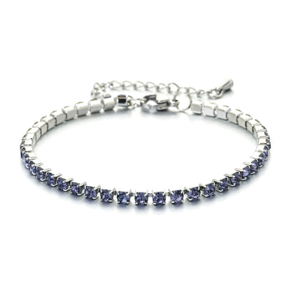 304L Stainless Steel Bracelet Rhinestone Sparkly Cubic Zirconia Tennis Link Bracelets Gifts for Women Wedding Jewelry