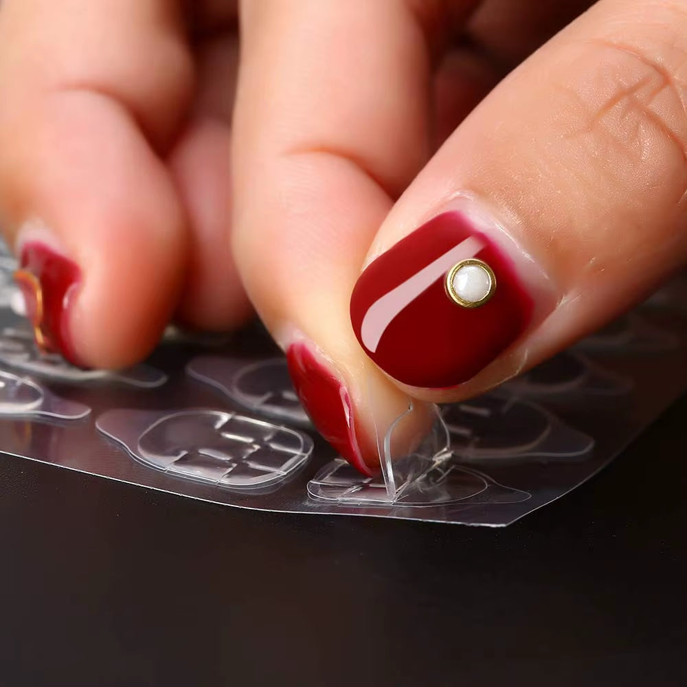 240Pcs Double Sided False Nail Art Adhesive Tape Glue, DIY Fake Acrylic Nail Manicure Gel,Jelly Clear Waterproof Tabs Nail Glue