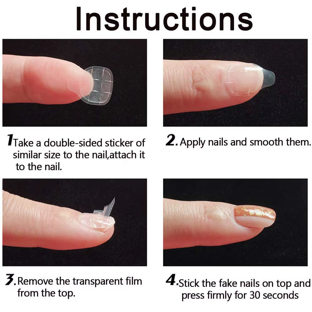 240Pcs Double Sided False Nail Art Adhesive Tape Glue, DIY Fake Acrylic Nail Manicure Gel,Jelly Clear Waterproof Tabs Nail Glue