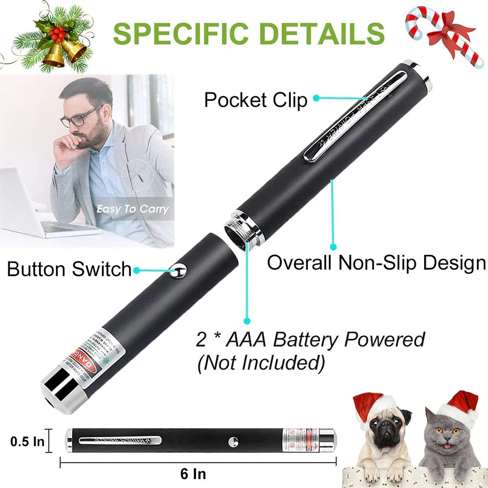 3 PCS Green Red Violet Long Range Dot Clicker Laser Pen, Cat Toys Pointer, Kitten Toy, Bright Clicker for Cat Training Exercise